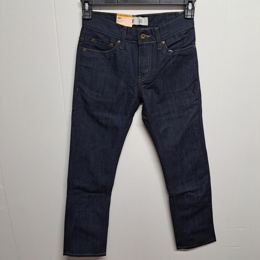 Levi's 511 Slim Fit Jeans Boys‎ Size 14 Regular 27x27 Dark Wash Denim New